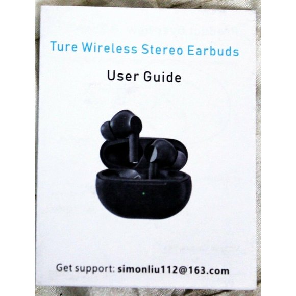 Ture Wireless Stereo Earbuds Black Wireless Headset w/ Case Accessories Model A1 - Picture 10 of 12